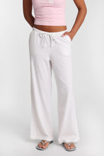 Linen-Blend Drawstring Wide Leg Pants thumbnail 1