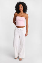 Linen-Blend Drawstring Wide Leg Pants thumbnail 4