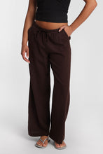 Linen-Blend Drawstring Wide Leg Pants thumbnail 5