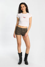 Low Rise Twill Mini Shorts thumbnail 3