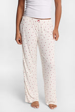 Pantalon pyjama à jambes larges en tricot pointelle thumbnail 4