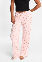 Pantalon pyjama à jambes larges en tricot pointelle thumbnail 1