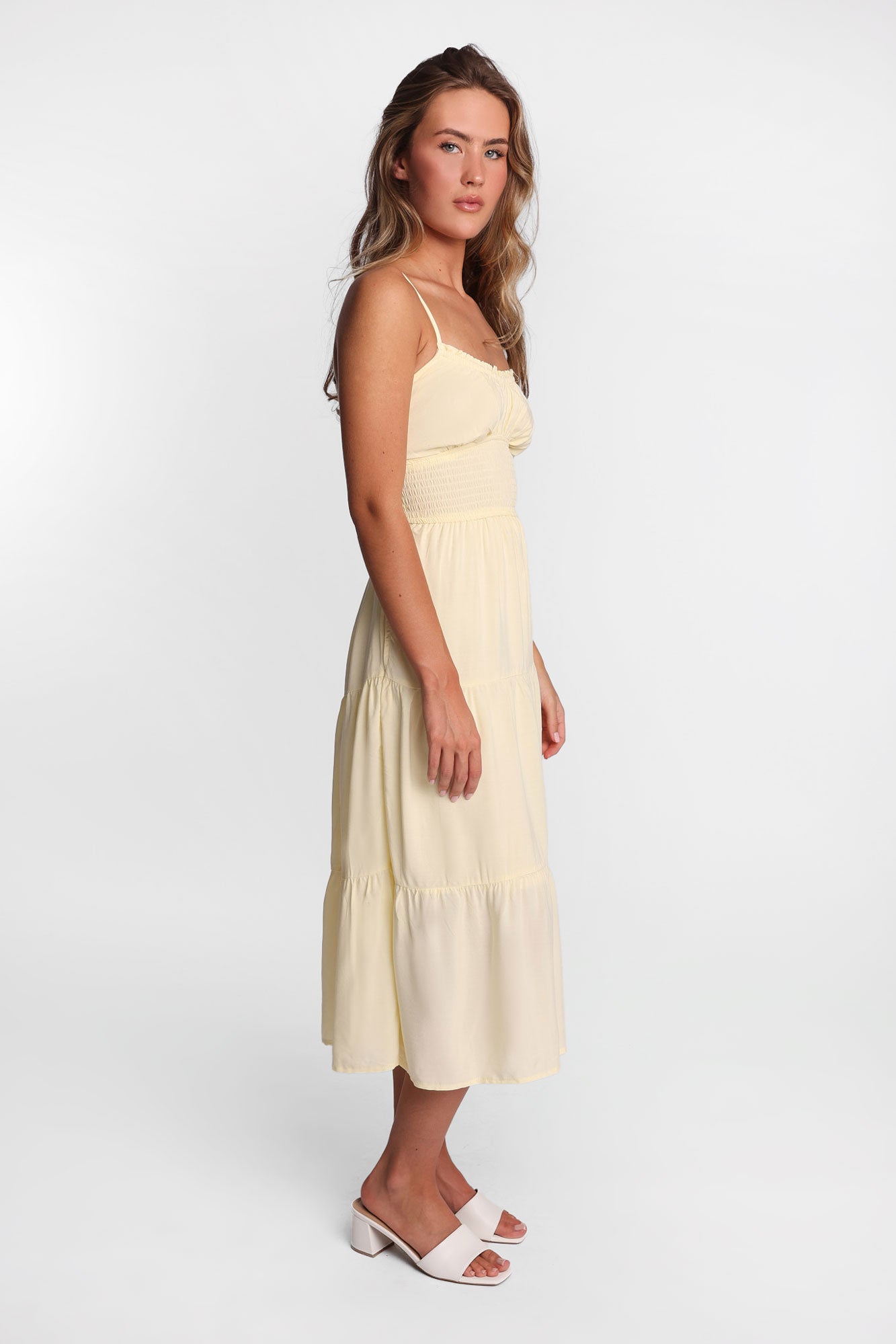 Smocked Waist Cross-Back Maxi Dress – Bluenotes
