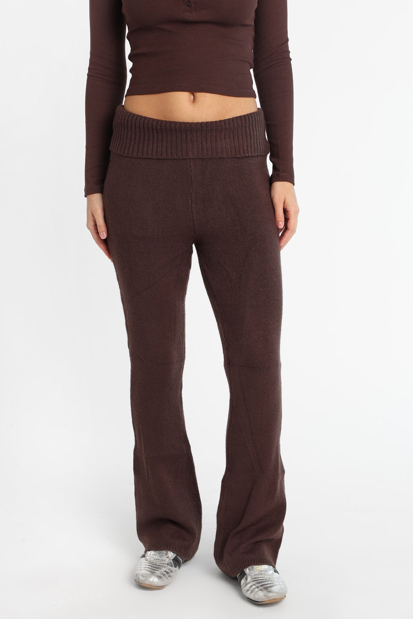 Pantalon en tricot plat