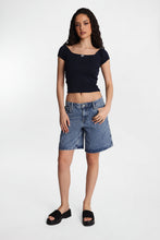 Short en jean taille basse thumbnail 4