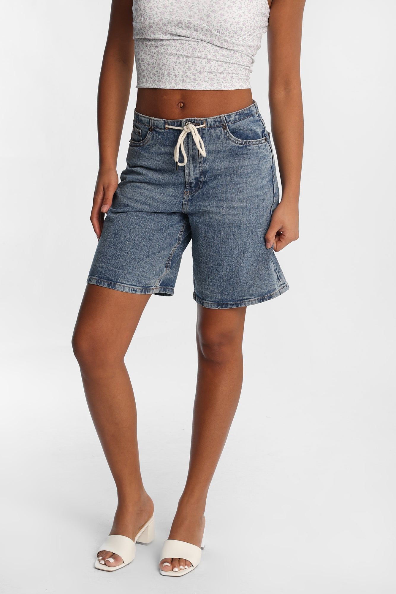 Mid Rise Drawstring Jorts