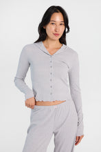 Cardigans à capuche boutonné à l'avant en tricot Pointelle thumbnail 2