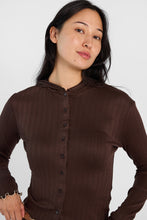 Cardigans à capuche boutonné à l'avant en tricot Pointelle thumbnail 6