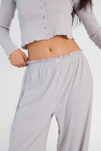 Pantalon pyjama à jambe ballon en tricot pointelle thumbnail 3
