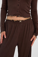 Pantalon pyjama à jambe ballon en tricot pointelle thumbnail 7