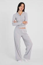 Pantalon pyjama à jambe large en tricot pointelle thumbnail 4