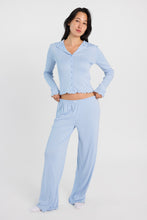 Pantalon pyjama à jambe large en tricot pointelle thumbnail 12