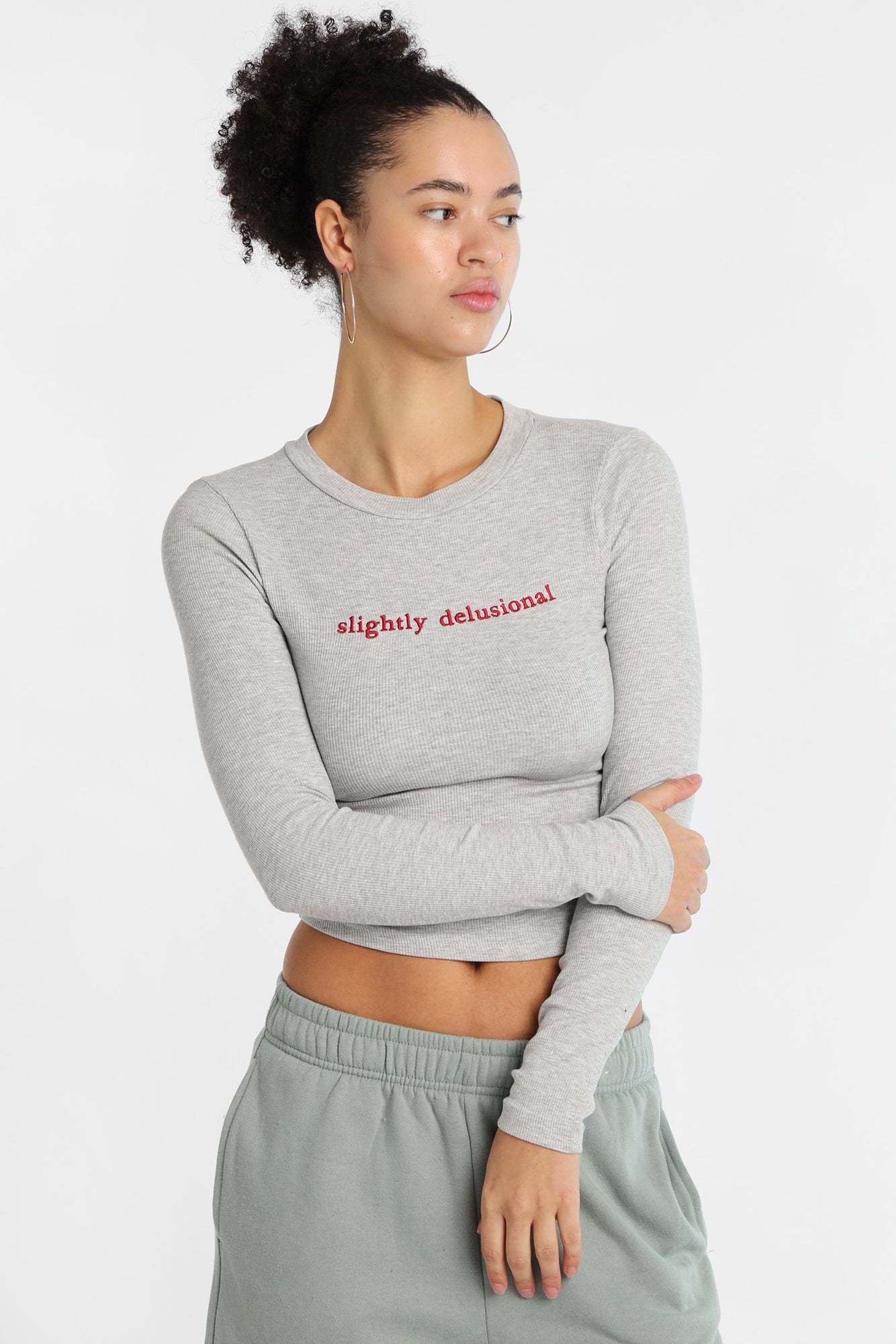 T-shirt ajusté brodé Slightly Delusional