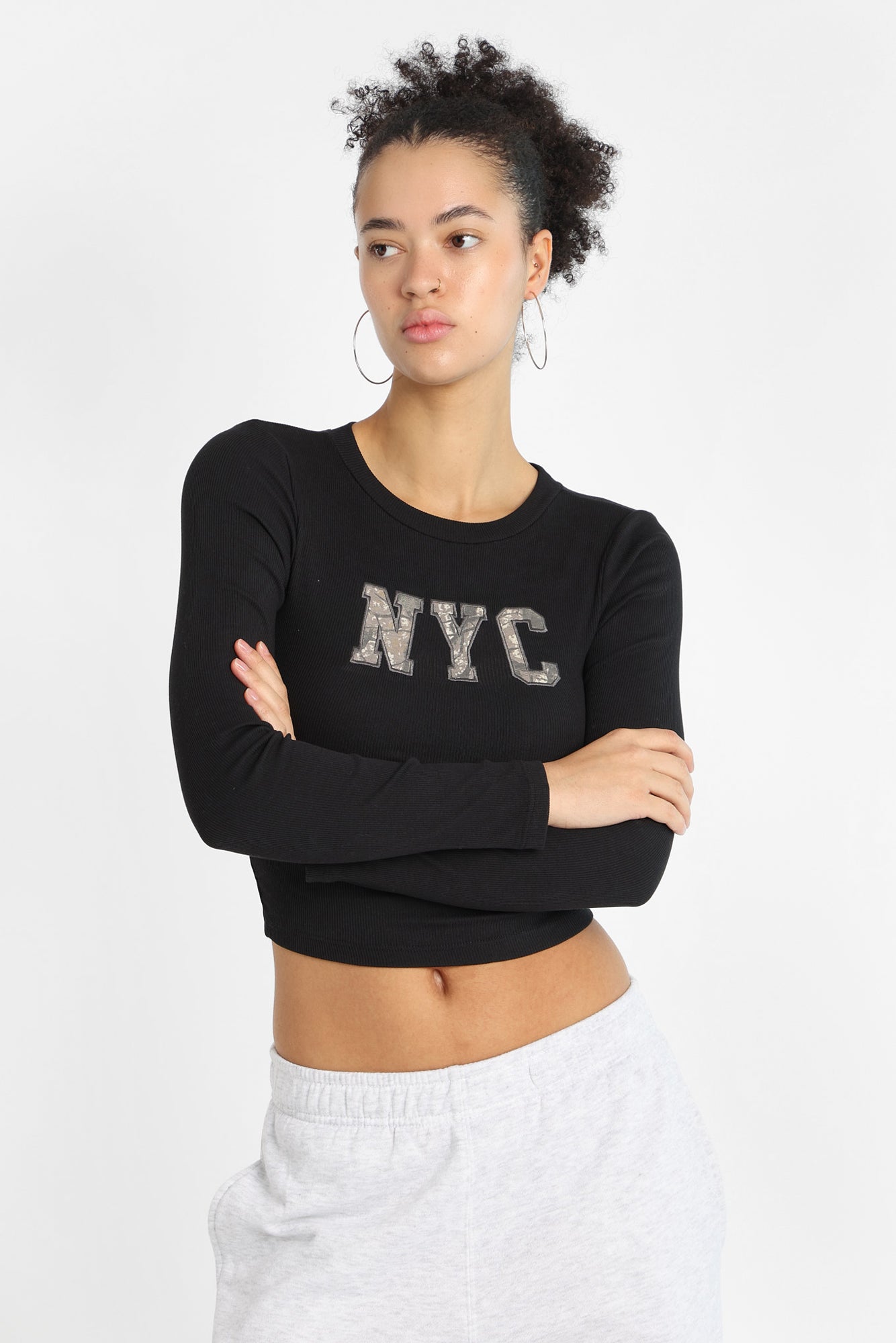 T-shirt ajusté imprime? graphique patch camouflage NYC