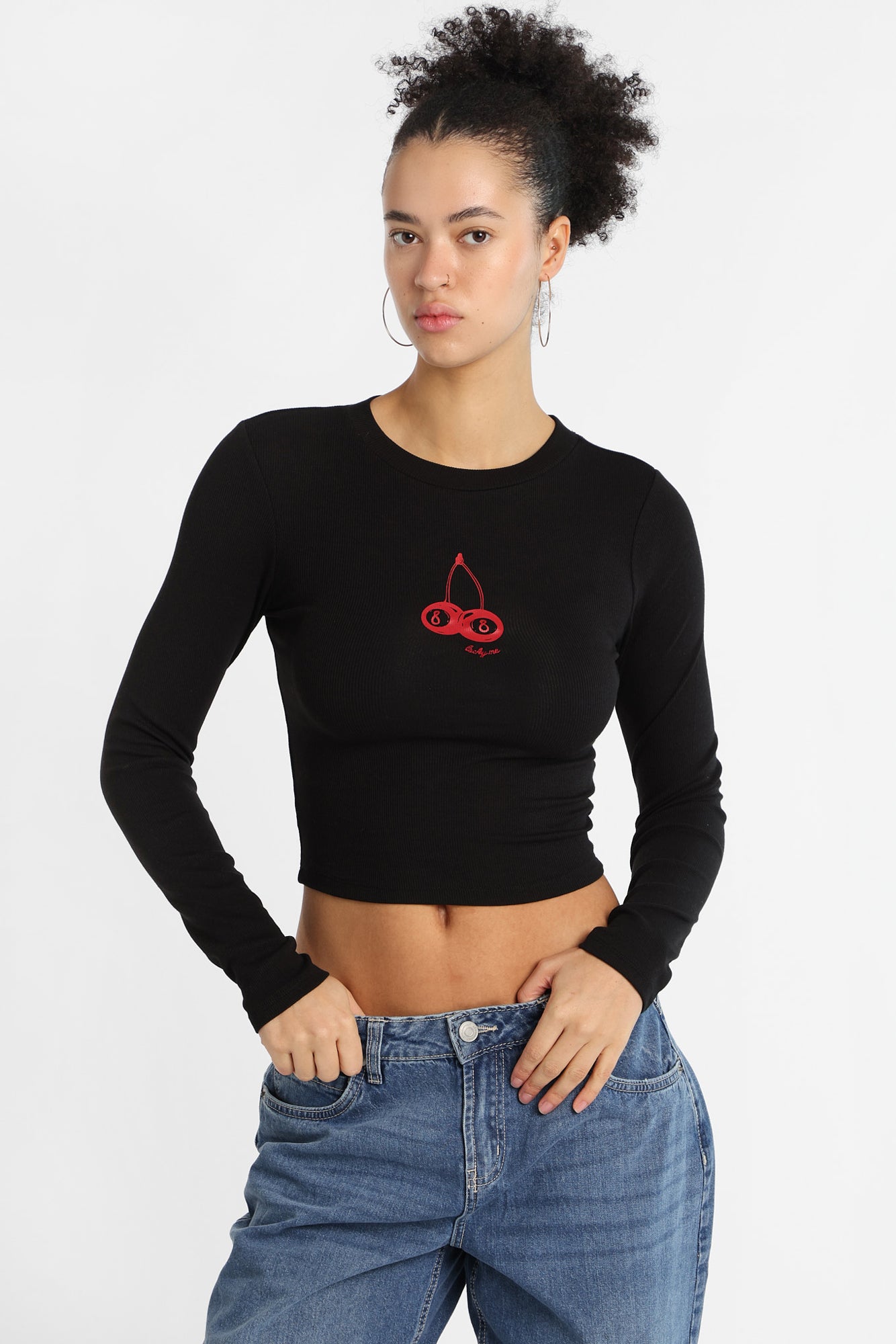 Lucky Cherry Graphic Long Sleeve Baby Tee