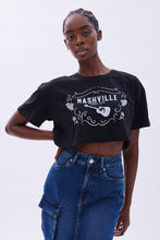 T-shirt écourté imprimé graphique Nashville thumbnail 1