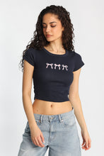 Bows Embroidered Graphic Baby Tee thumbnail 2