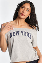 New York Graphic Off-Shoulder Short Sleeve Tee thumbnail 2