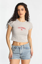 T-shirt ajusté imprime? graphique cerises California thumbnail 2