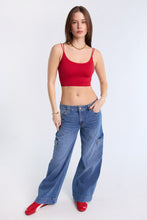 Mid Rise Cargo Wide Leg Jeans thumbnail 1