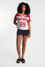 Graphic V-Neck Off-Shoulder Jersey Tee thumbnail 19