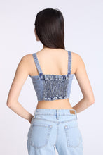 Bustier en denim à bretelles réglables thumbnail 3