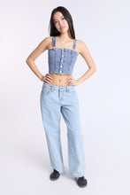 Bustier en denim à bretelles réglables thumbnail 4