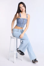 Bustier en denim à bretelles réglables thumbnail 5