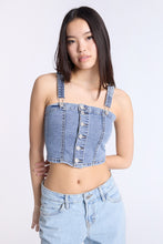 Bustier en denim à bretelles réglables thumbnail 2