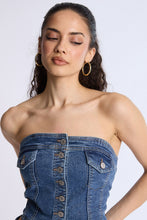 Denim Strapless Top thumbnail 3