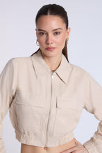 Blouson aviateur en mélange de lin thumbnail 6