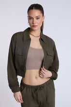 Linen-Blend Cargo Bomber Jacket thumbnail 9