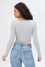 Ribbed Knit Long Sleeve V-Neck Bodysuit thumbnail 3