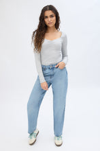 Ribbed Knit Long Sleeve V-Neck Bodysuit thumbnail 4