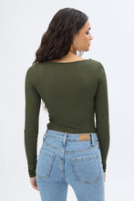 Ribbed Knit Long Sleeve V-Neck Bodysuit thumbnail 11