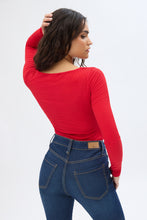 Ribbed Knit Long Sleeve V-Neck Bodysuit thumbnail 6