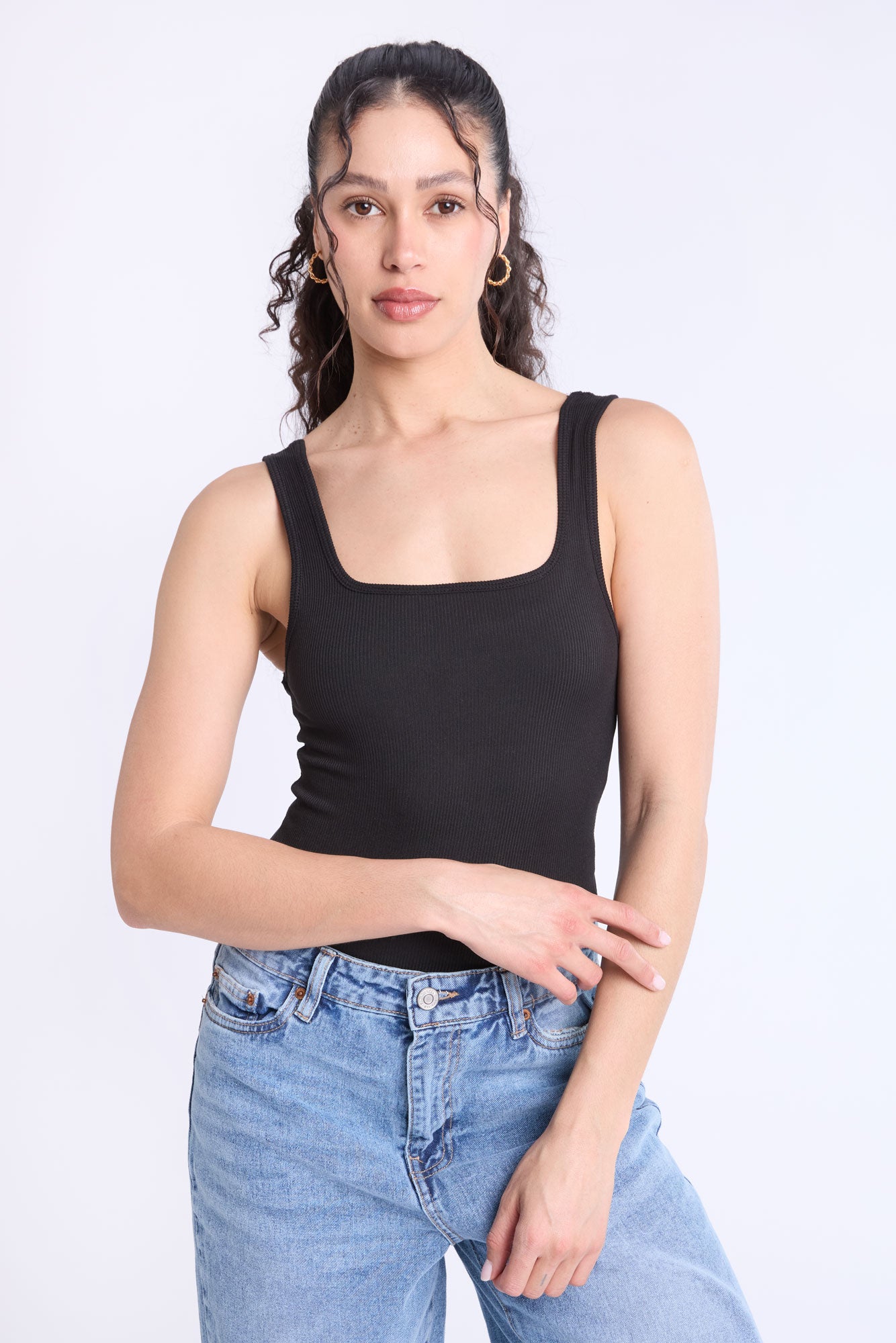 Ribbed Knit Tank Bodysuit