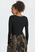Ribbed Knit Long Sleeve V-Neck Bodysuit thumbnail 4