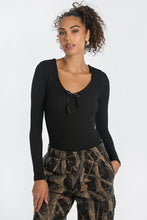 Ribbed Knit Long Sleeve V-Neck Bodysuit thumbnail 2