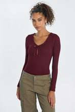 Ribbed Knit Long Sleeve V-Neck Bodysuit thumbnail 16