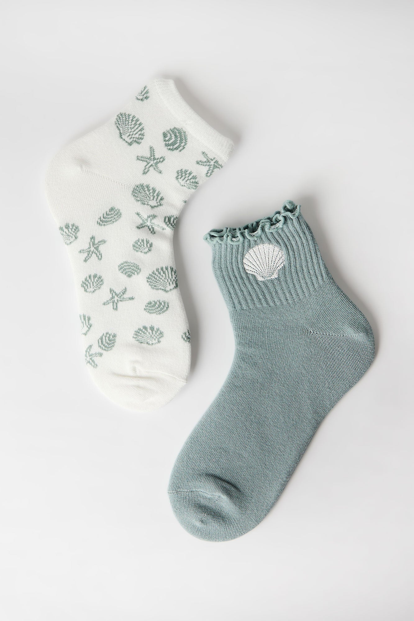 Embroidered Boyfriend Crew Socks 2-Pack