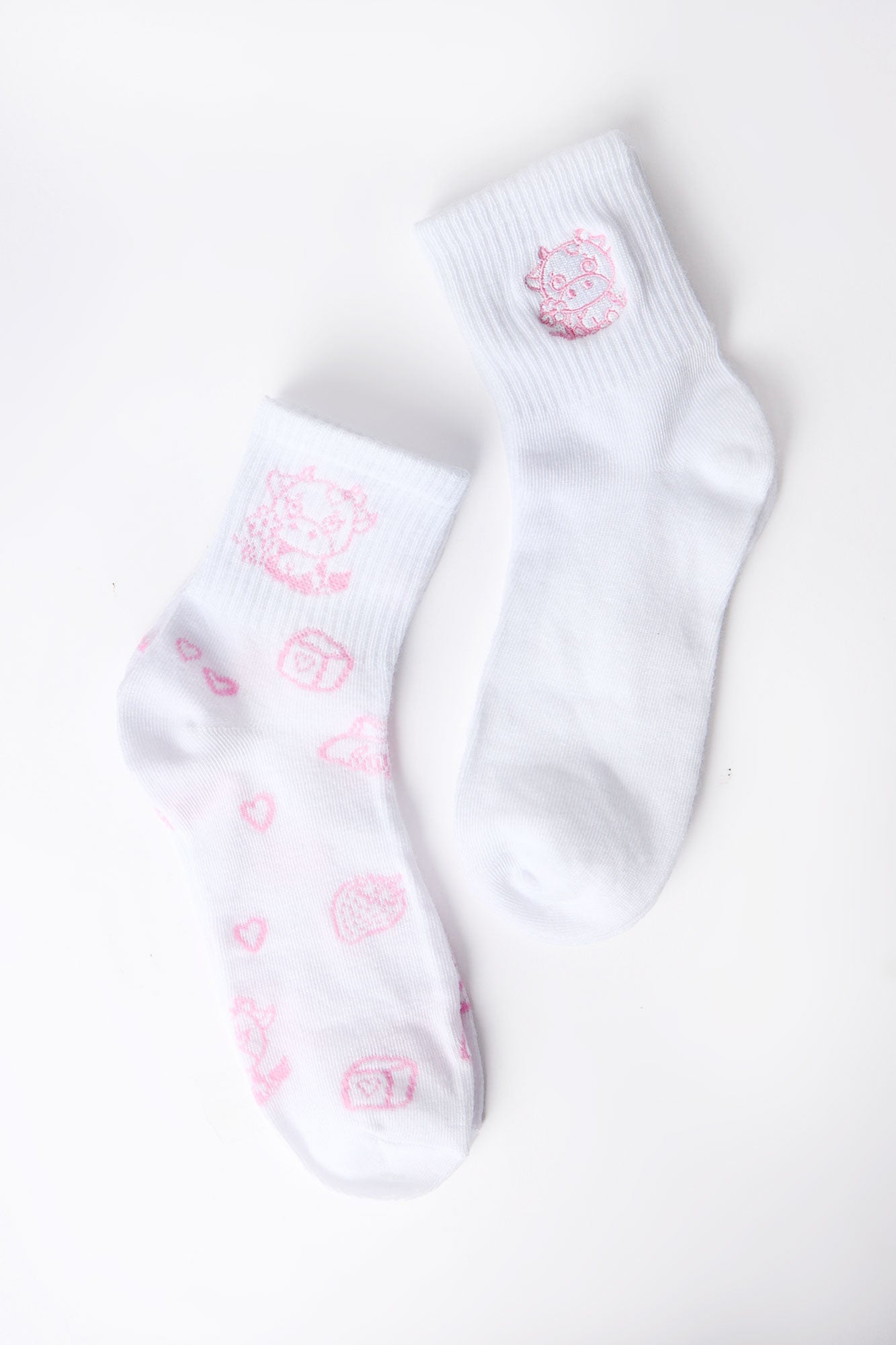 Embroidered Boyfriend Crew Socks 2-Pack