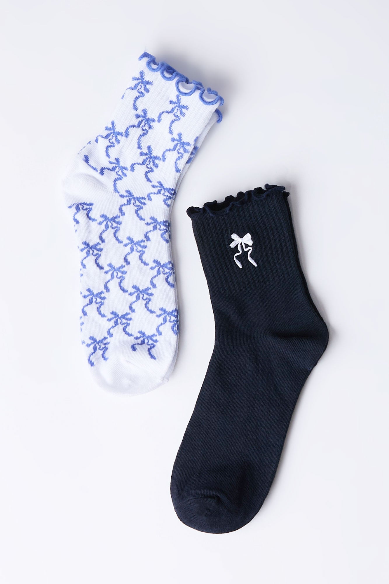 Embroidered Boyfriend Crew Socks 2-Pack