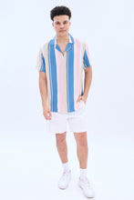 Chemise de vacances à manches courtes imprimé à rayures thumbnail 4