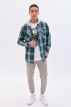 North Western Hooded Plaid Flannel Overshirt thumbnail 4