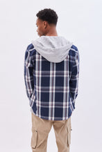 North Western Hooded Plaid Flannel Overshirt thumbnail 3