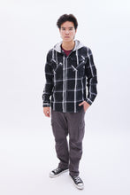 North Western Hooded Plaid Flannel Overshirt thumbnail 5