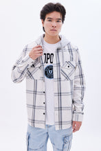 North Western Hooded Plaid Flannel Overshirt thumbnail 1
