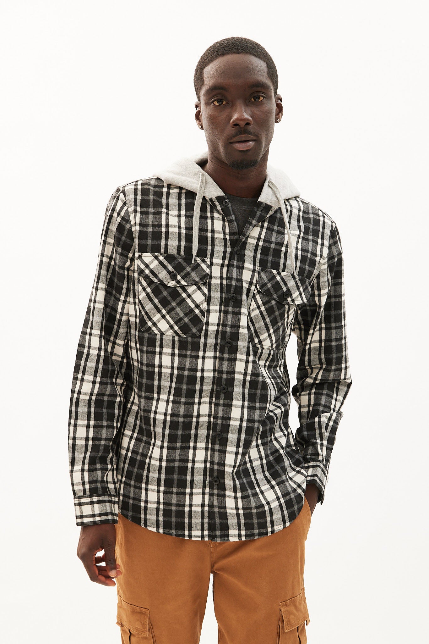 North Western Hooded Plaid Flannel Overshirt – Bluenotes