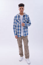 North Western Hooded Plaid Flannel Overshirt thumbnail 8